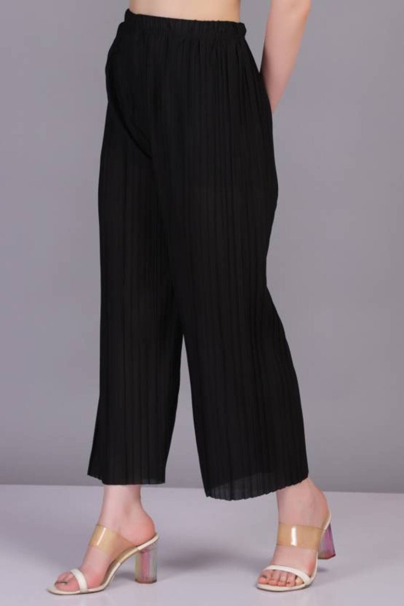 NightBlue Pack of 1 Lycra Straight Women's Palazzos ( Grey )