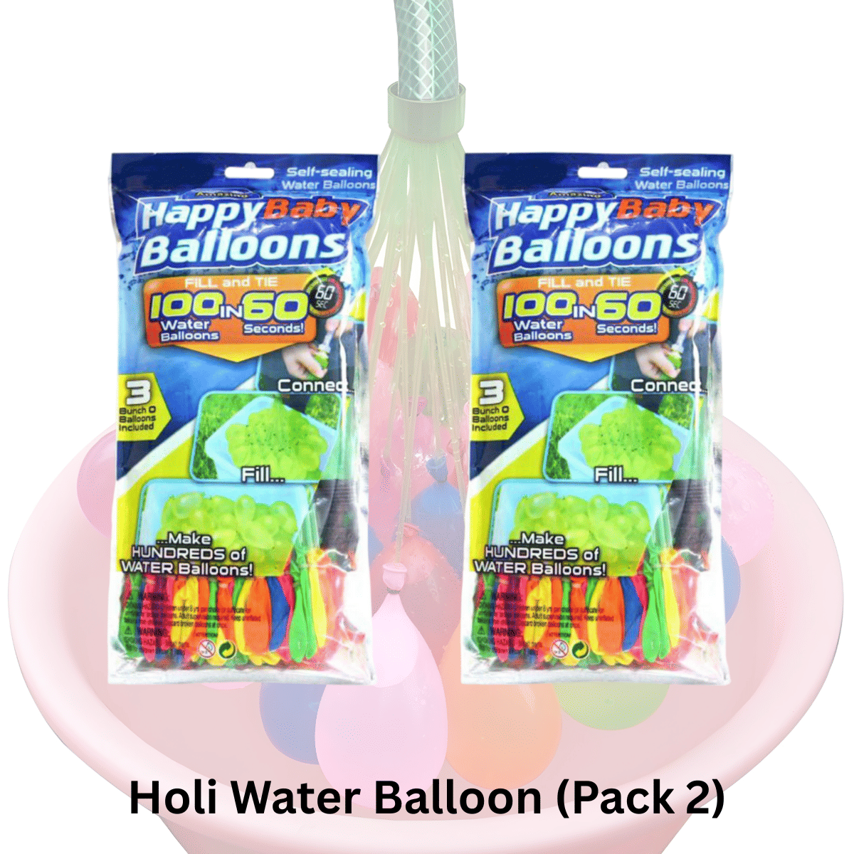     			(Pack 2) happy baby balloons,  water balloons, holi fuggaa, holi balloons, magic water balloons, 111 water ballons, water balloon, kids balloon, festival balloons, party balloons, balloon set, holi balloon