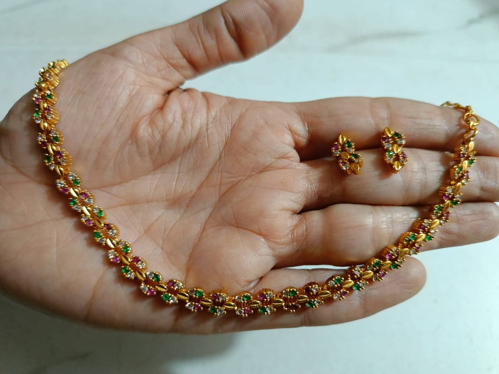     			Pamadhya Multicolor Copper Necklace Set ( Pack of 1 )