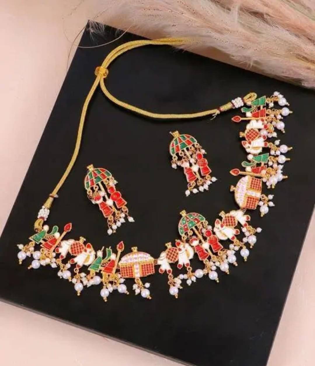     			Pamas Multi Color Alloy Necklace Set ( Pack of 1 )