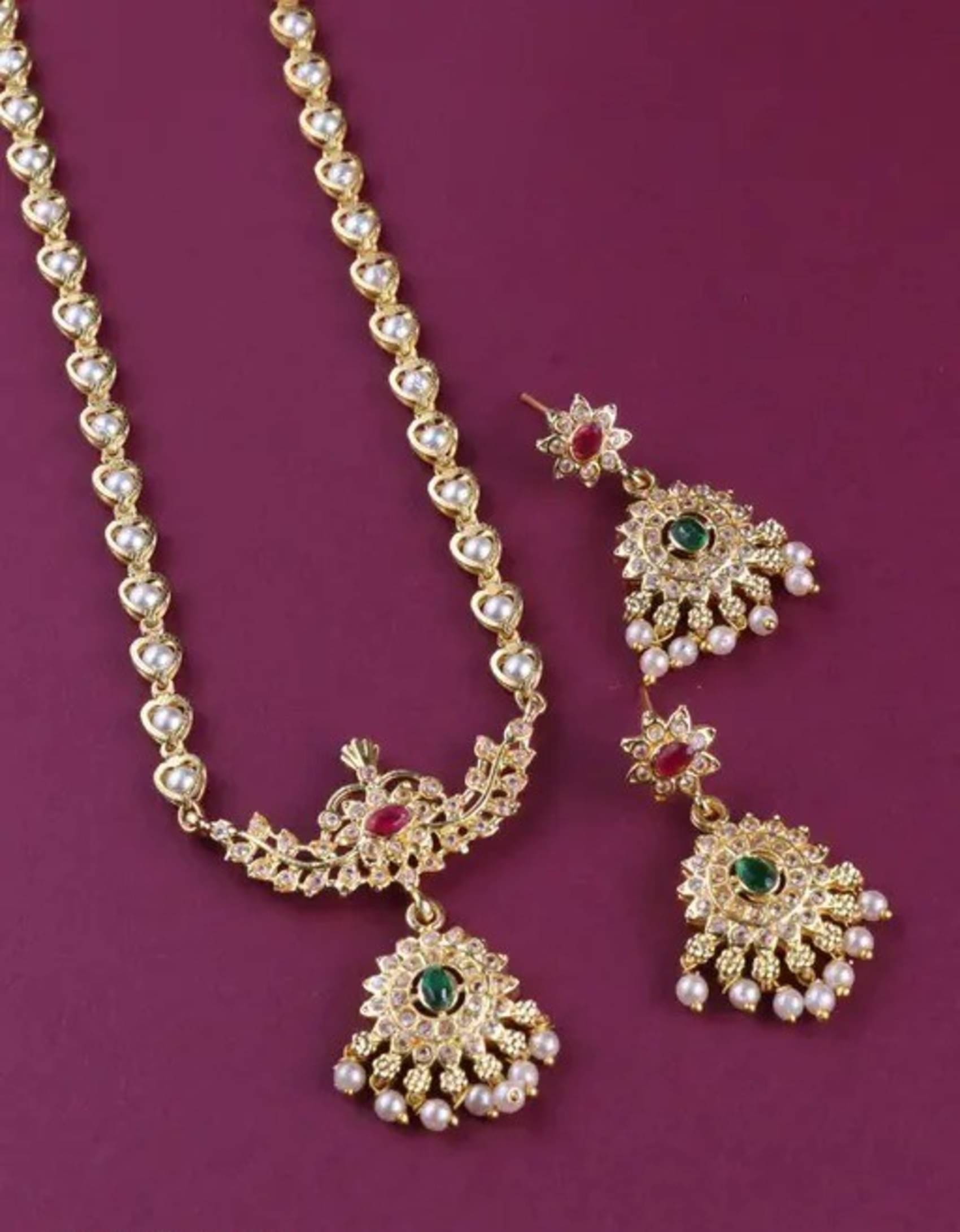     			Pamas Multi Color Alloy Necklace Set ( Pack of 1 )