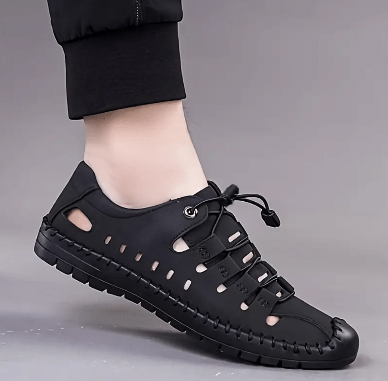     			ROBBIE JONES - Black Men's Sandals