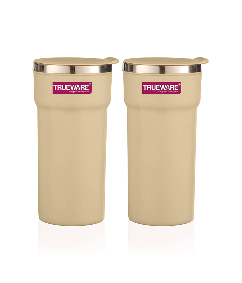     			Trueware ACE XL Plastic & Stainless Steel Coffee Mug 420 mL ( Pack of 2 )