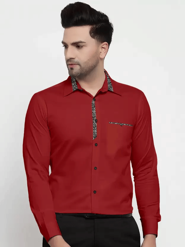     			VERTUSY Cotton Blend Regular Fit Printed Full Sleeves Men's Casual Shirt - Red ( Pack of 1 )