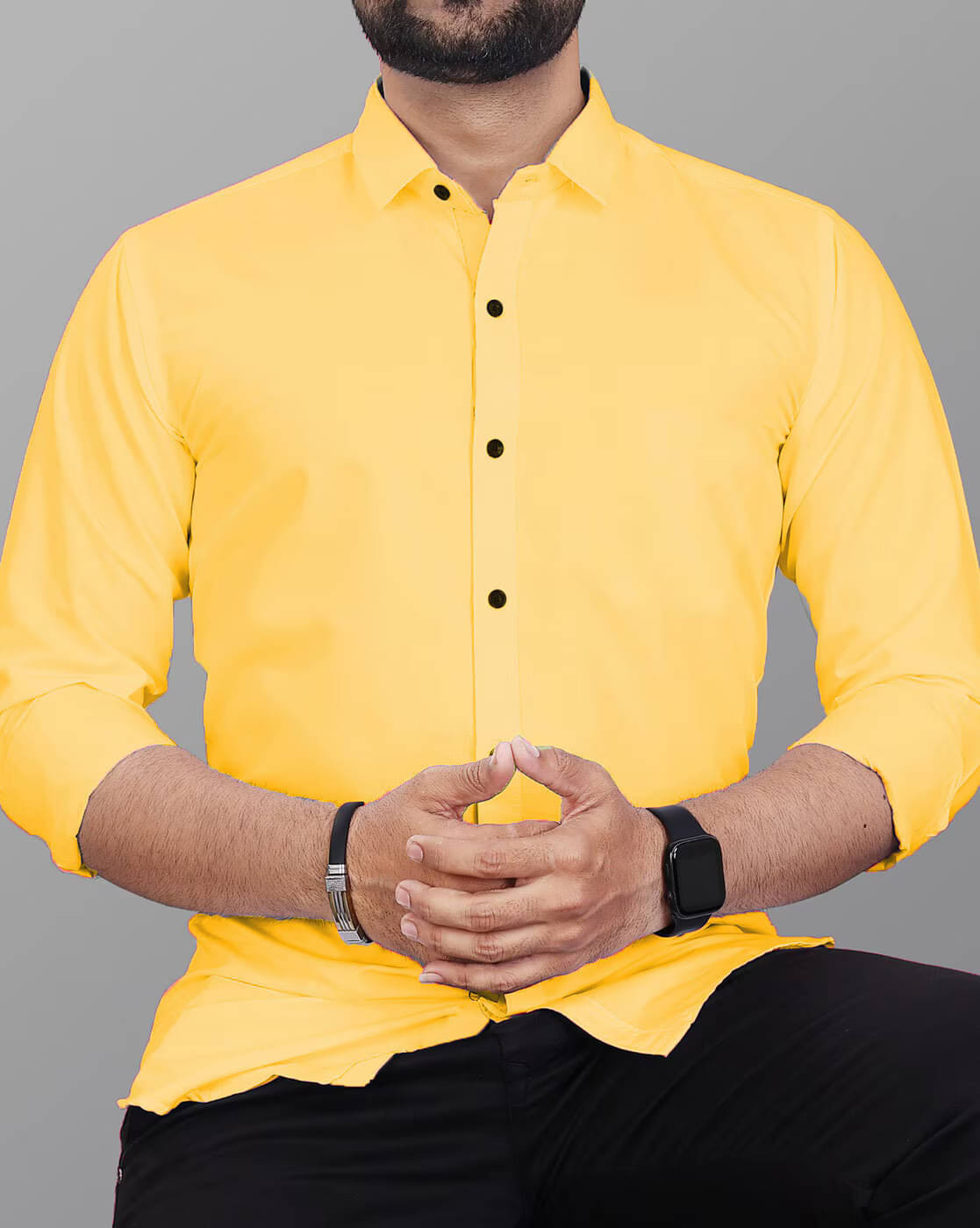 VERTUSY Cotton Blend Regular Fit Solids Full Sleeves Men's Casual Shirt - Yellow ( Pack of 1 ) VERTUSY Cotton Blend Regular Fit Solids Full Sleeves Men's Casual Shirt - Yellow ( Pack of 1 )