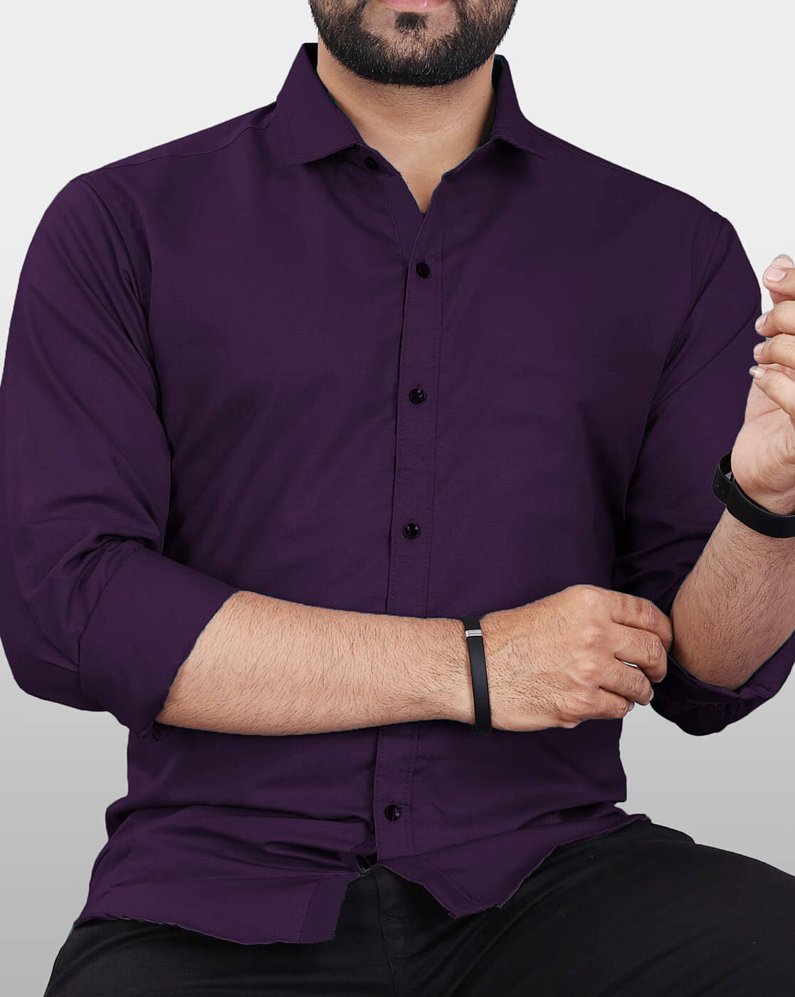 VERTUSY Cotton Blend Regular Fit Solids Full Sleeves Men's Casual Shirt - Purple ( Pack of 1 ) VERTUSY Cotton Blend Regular Fit Solids Full Sleeves Men's Casual Shirt - Purple ( Pack of 1 )