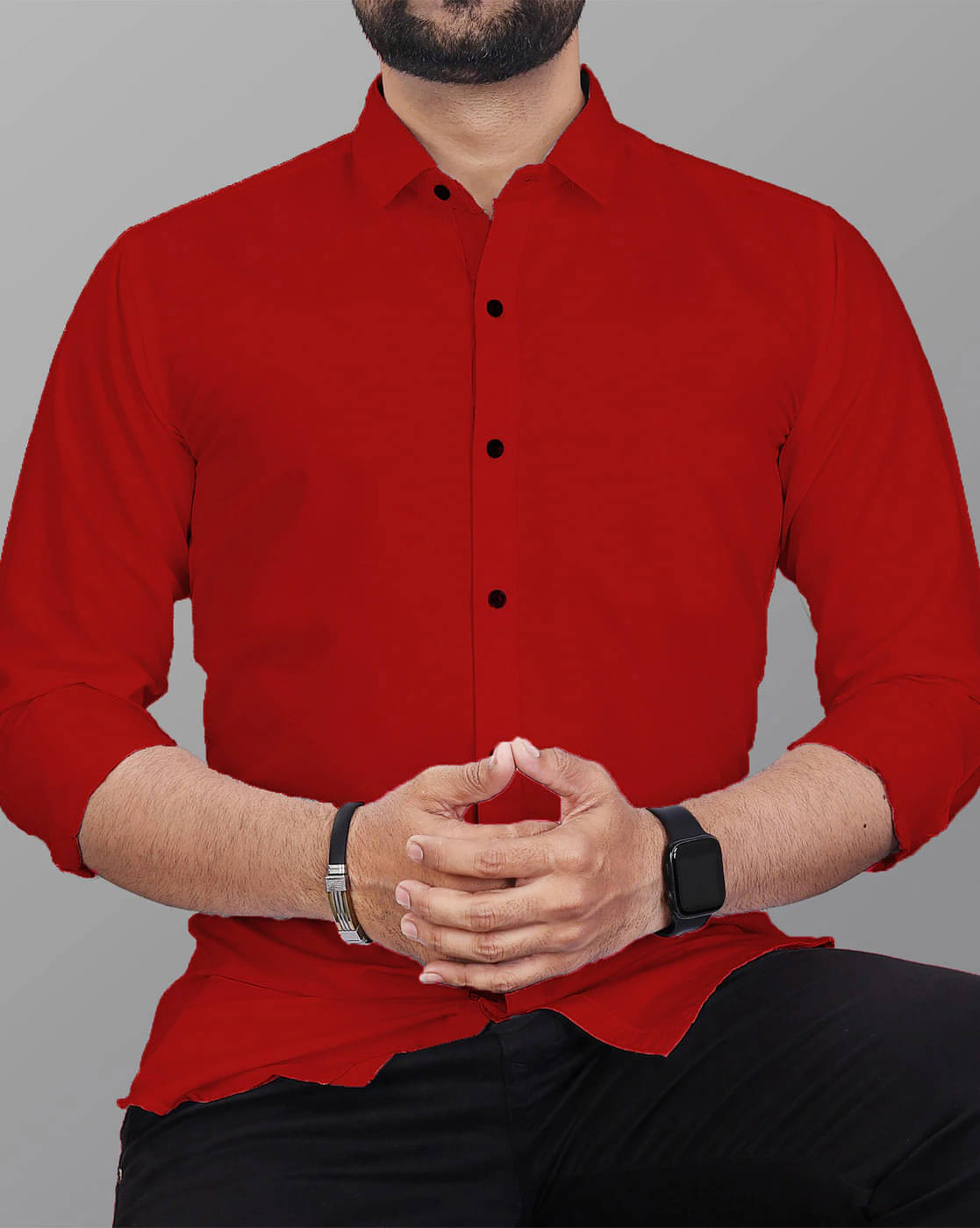 VERTUSY Cotton Blend Regular Fit Solids Full Sleeves Men's Casual Shirt - Red ( Pack of 1 ) VERTUSY Cotton Blend Regular Fit Solids Full Sleeves Men's Casual Shirt - Red ( Pack of 1 )