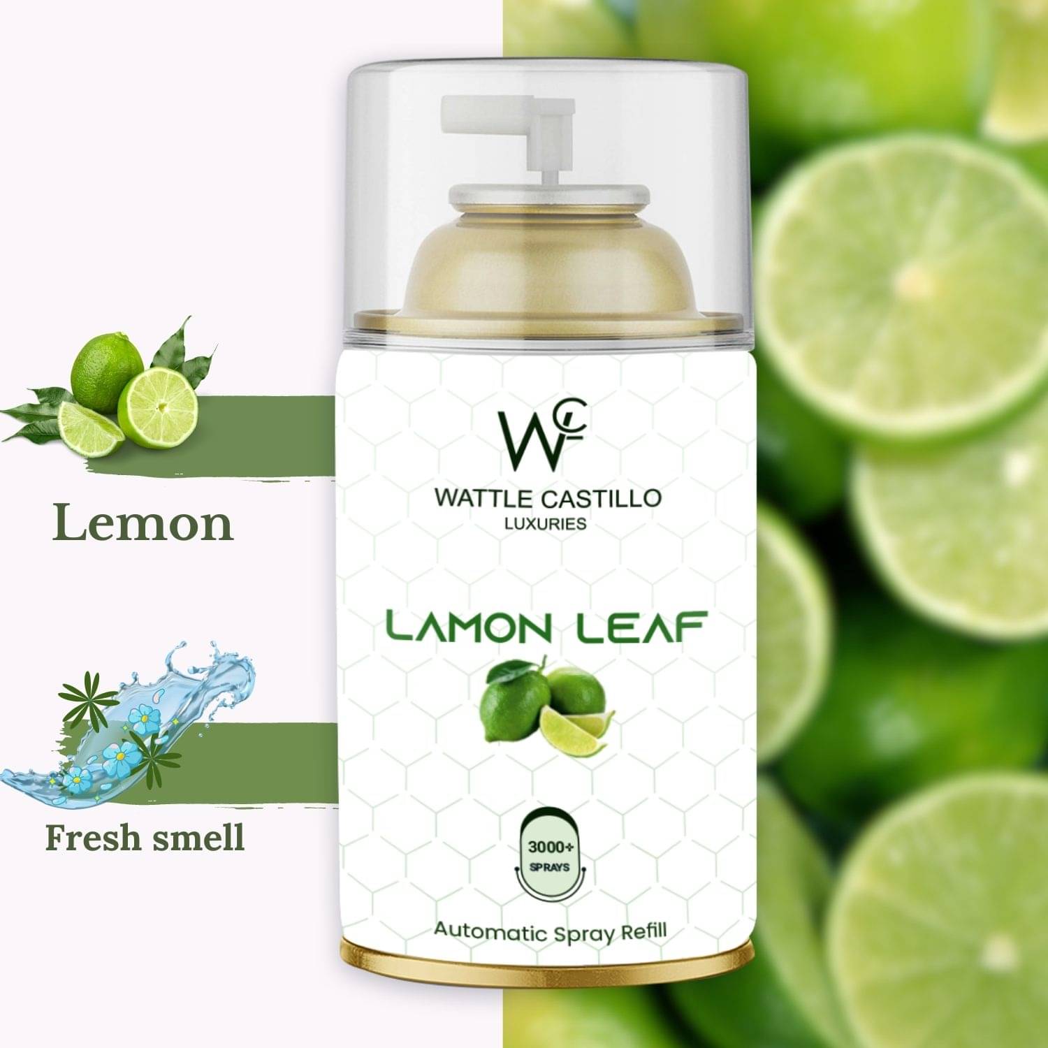 Wattle Castillo Room Freshener Refill 265ML-lemon leaf ( Pack of 1 ) Wattle Castillo Room Freshener Refill 265ML-lemon leaf ( Pack of 1 )