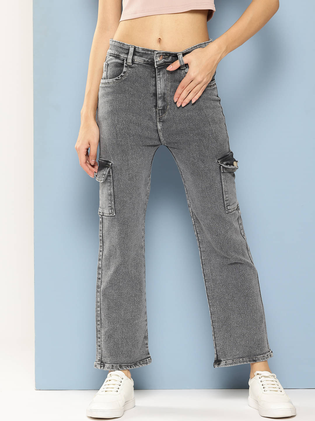     			Aarika - Grey Denim Regular Fit Women's Jeans ( Pack of 1 )