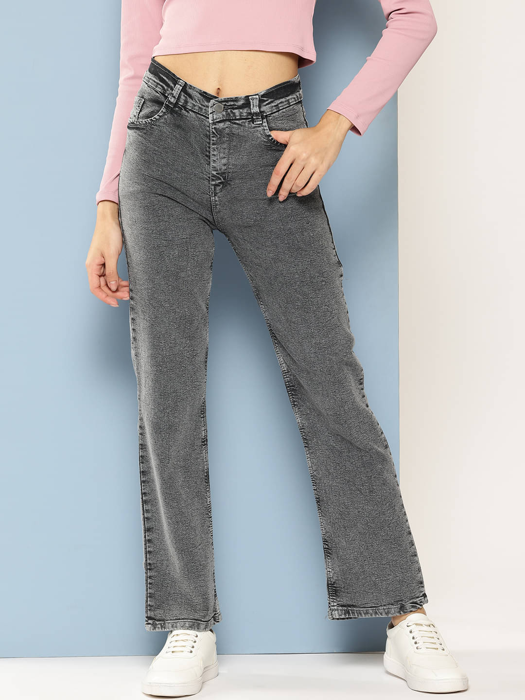     			Aarika - Grey Denim Regular Fit Women's Jeans ( Pack of 1 )