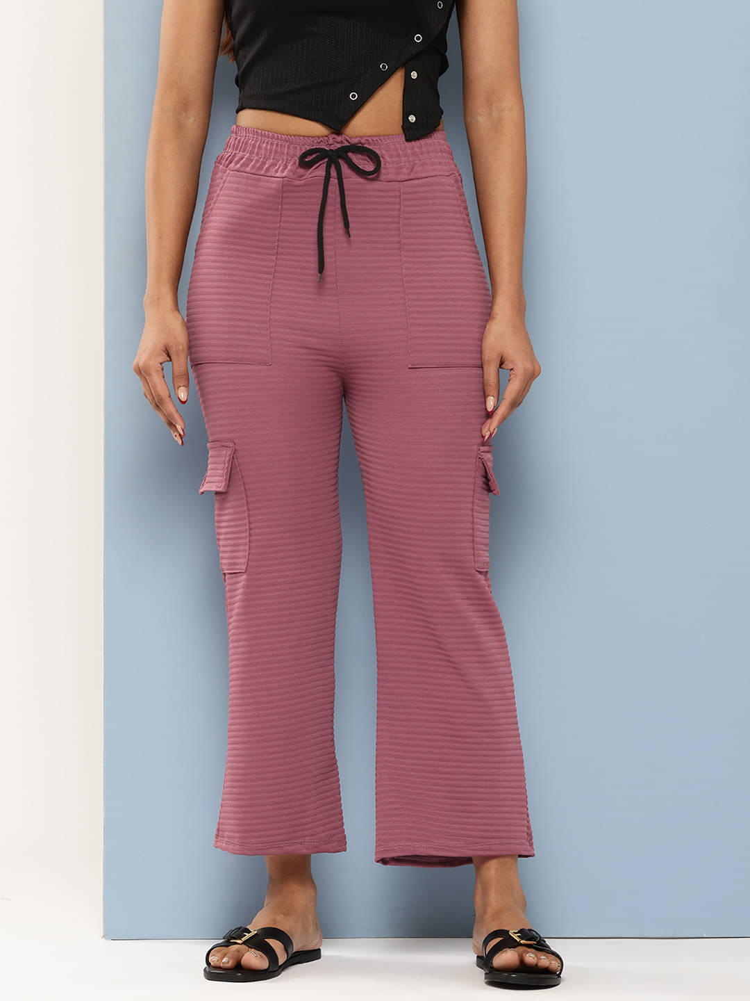     			Aarika Pack of 1 Nylon Regular Women's Casual Pants ( Pink )