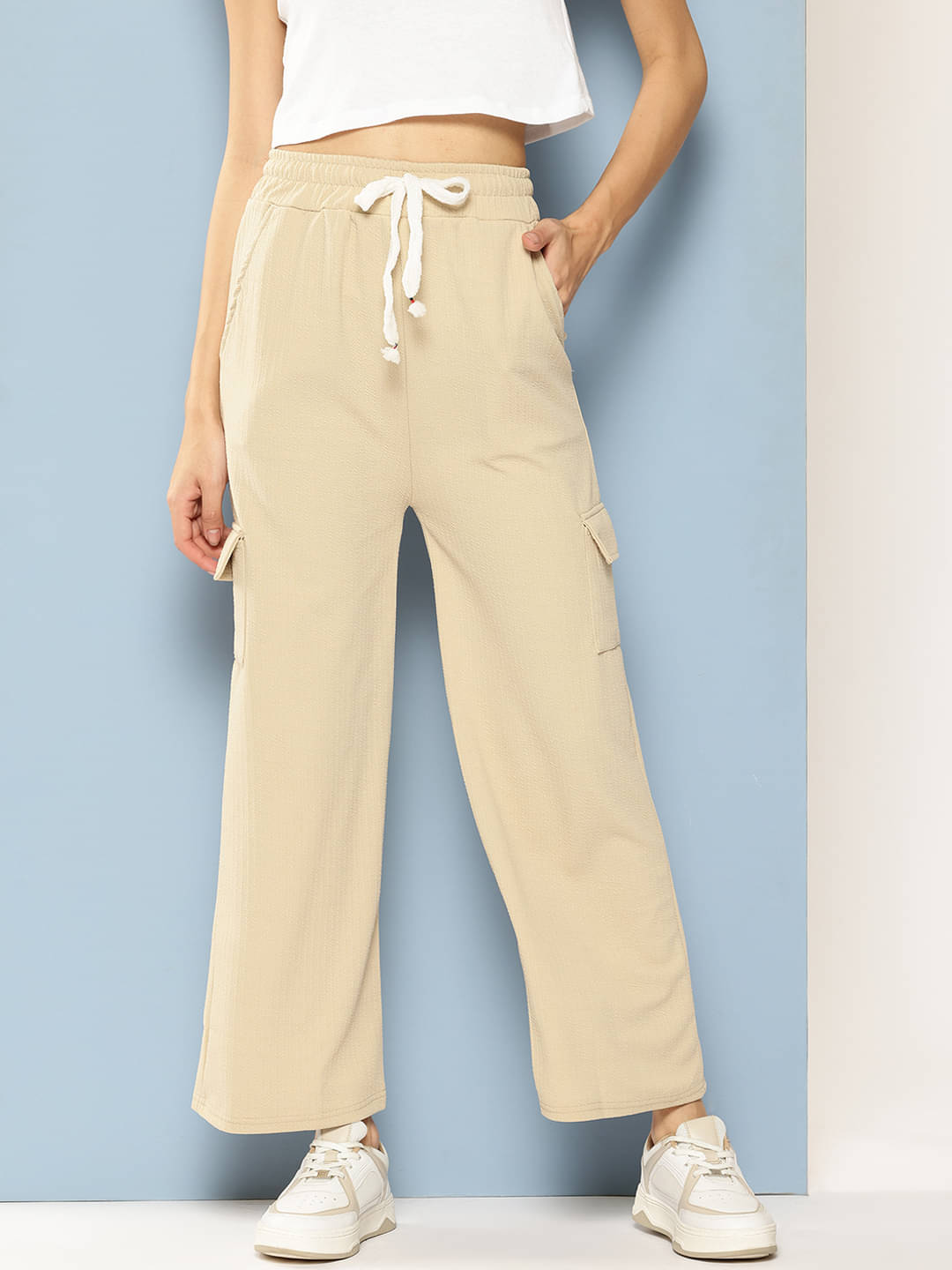    			Aarika Pack of 1 Nylon Regular Women's Casual Pants ( Beige )