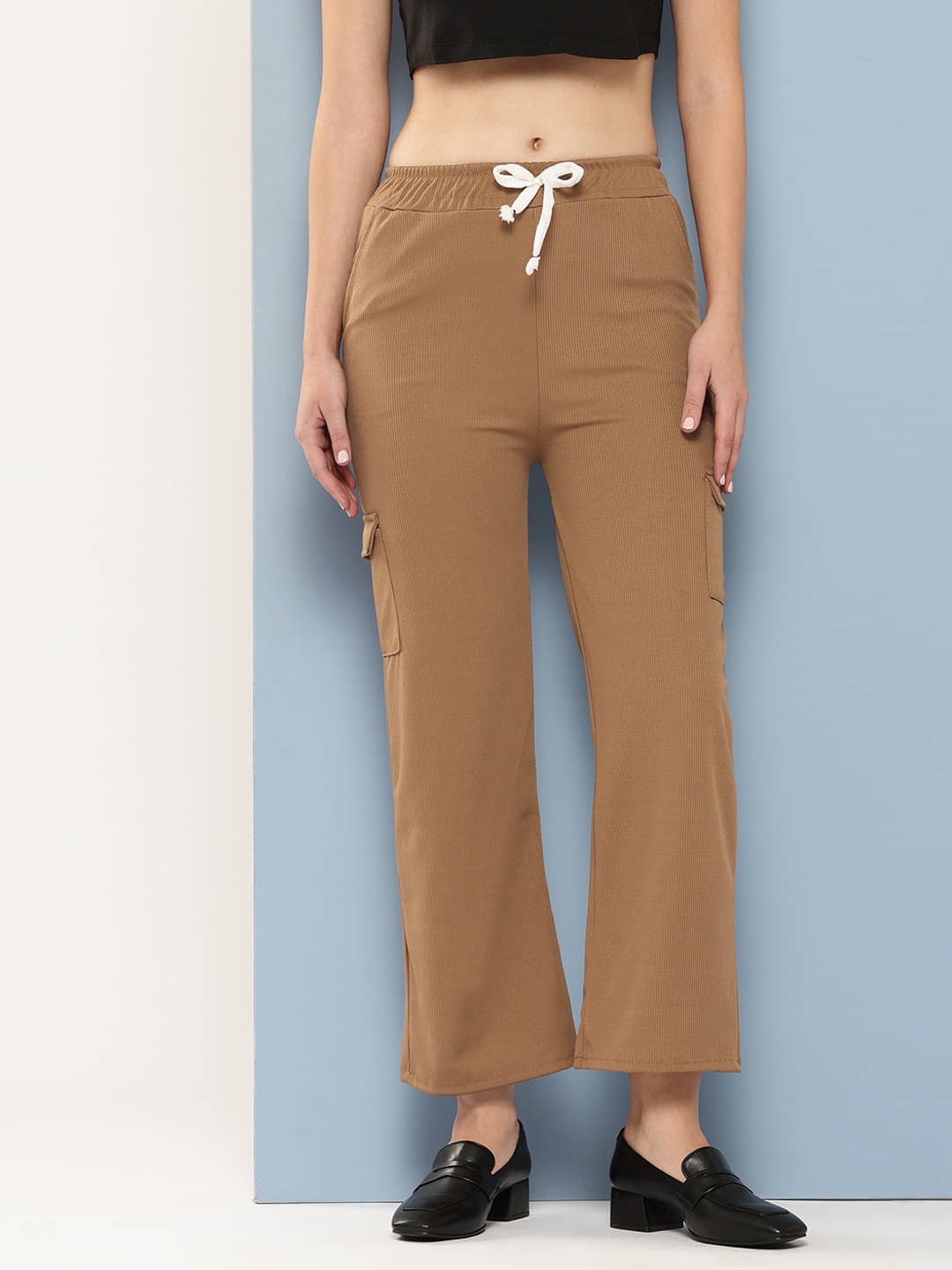     			Aarika Pack of 1 Nylon Regular Women's Casual Pants ( Brown )