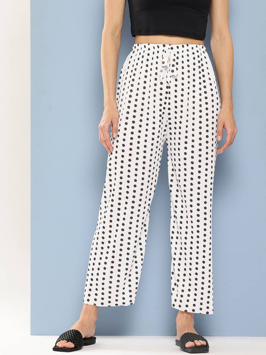 Aarika Pack of 1 Polyester Straight Women's Palazzos ( White ) Aarika Pack of 1 Polyester Straight Women's Palazzos ( White )