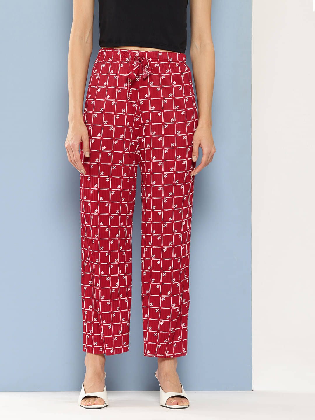 Aarika Pack of 1 Polyester Straight Women's Palazzos ( Maroon ) Aarika Pack of 1 Polyester Straight Women's Palazzos ( Maroon )