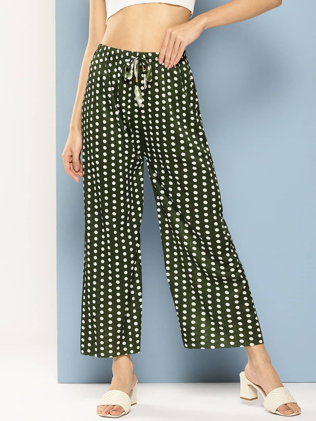 Aarika Pack of 1 Polyester Straight Women's Palazzos ( Olive ) Aarika Pack of 1 Polyester Straight Women's Palazzos ( Olive )
