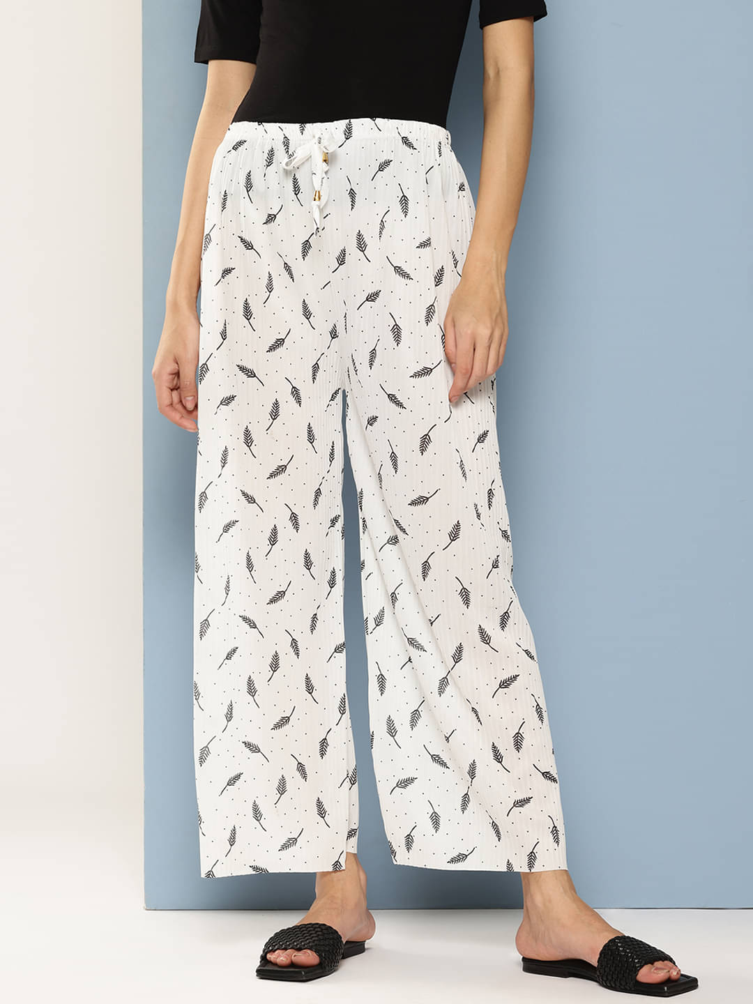     			Aarika Pack of 1 Polyester Straight Women's Palazzos ( White )