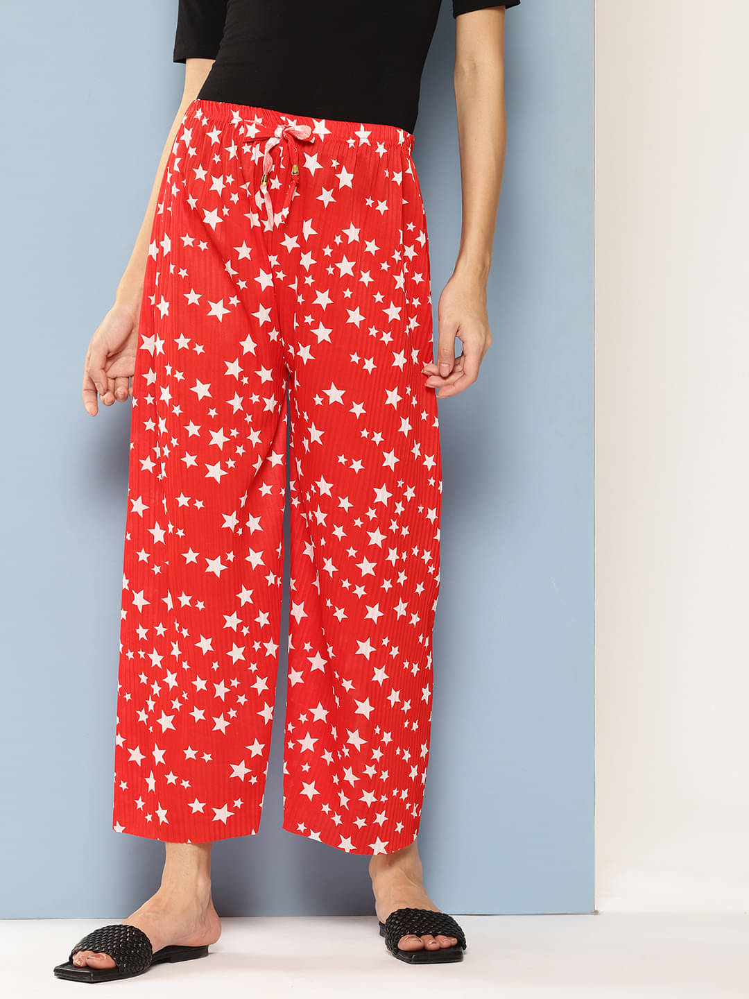 Aarika Pack of 1 Polyester Straight Women's Palazzos ( Red ) Aarika Pack of 1 Polyester Straight Women's Palazzos ( Red )