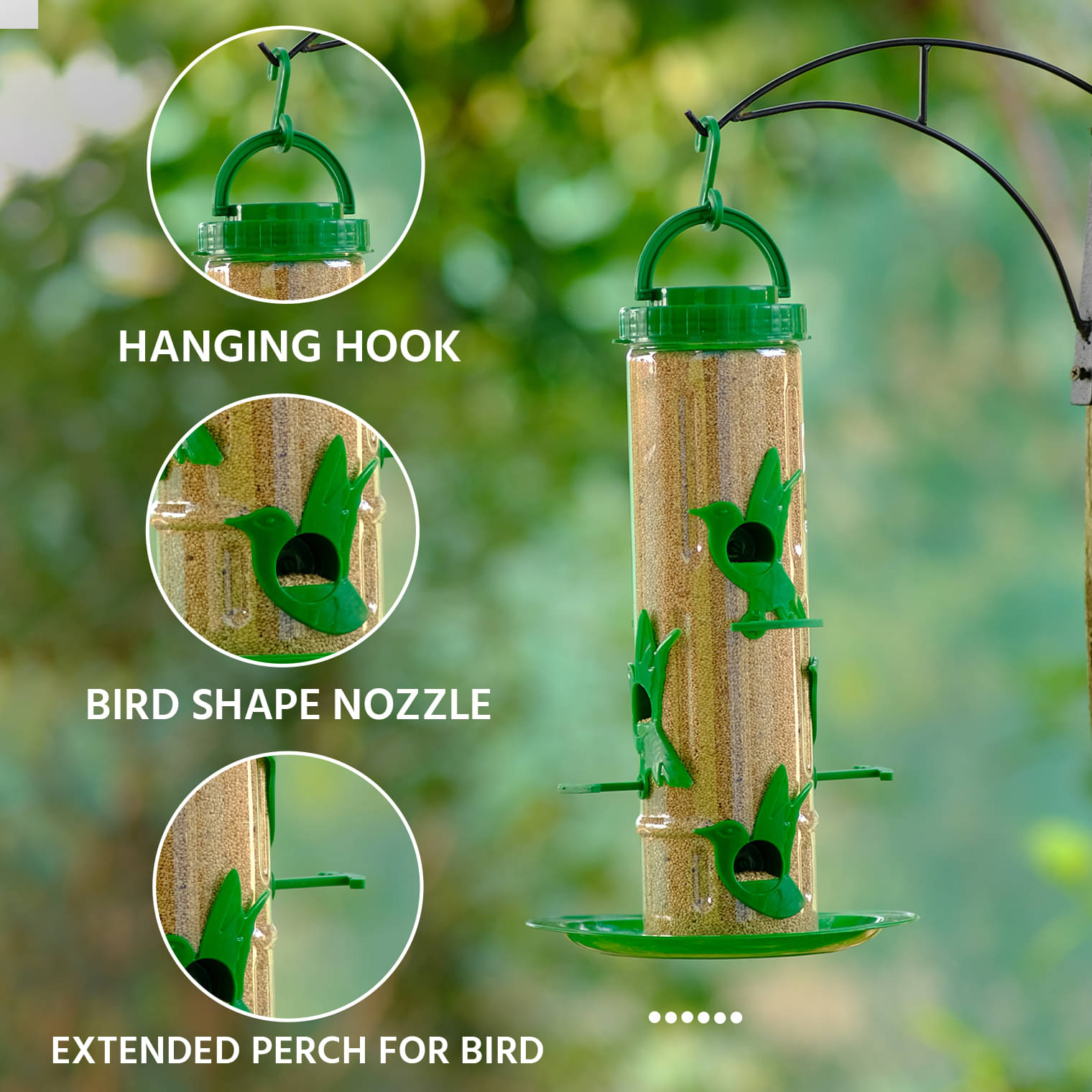     			Amijivdaya Bird Feeder Green W