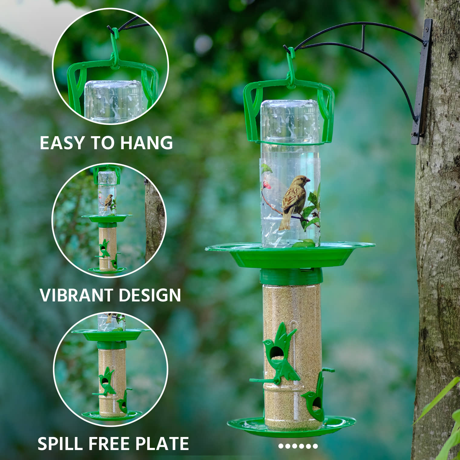 Amijivdaya Bird Feeder Green W