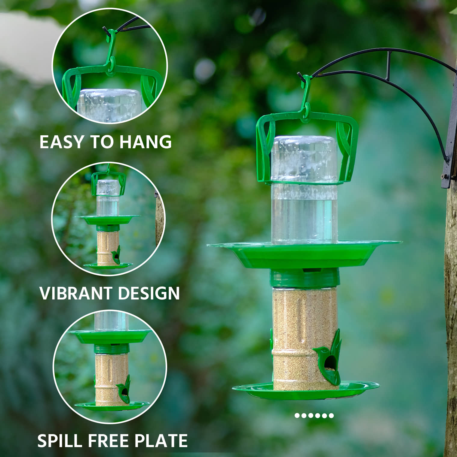 Amijivdaya Bird Feeder Green W