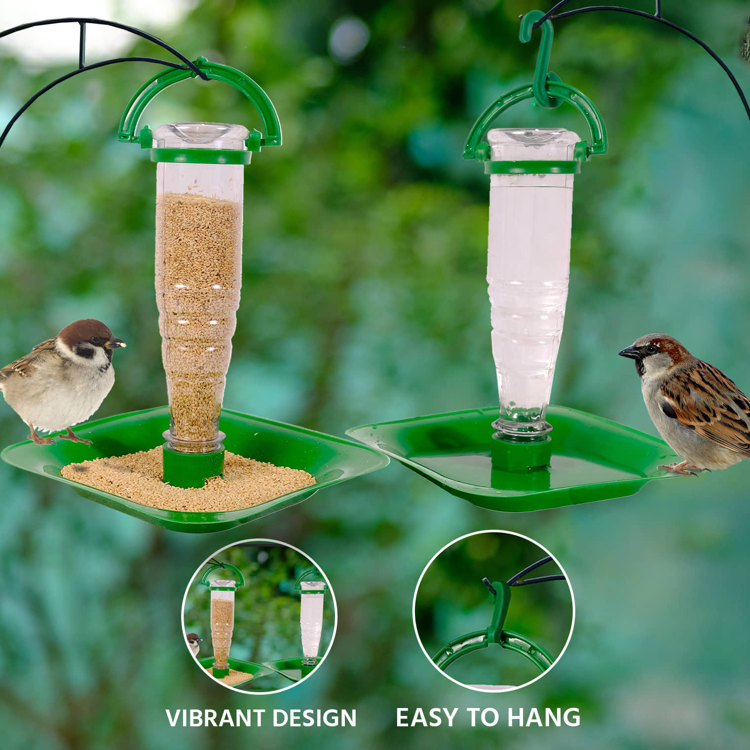 Amijivdaya Bird Feeder Green W