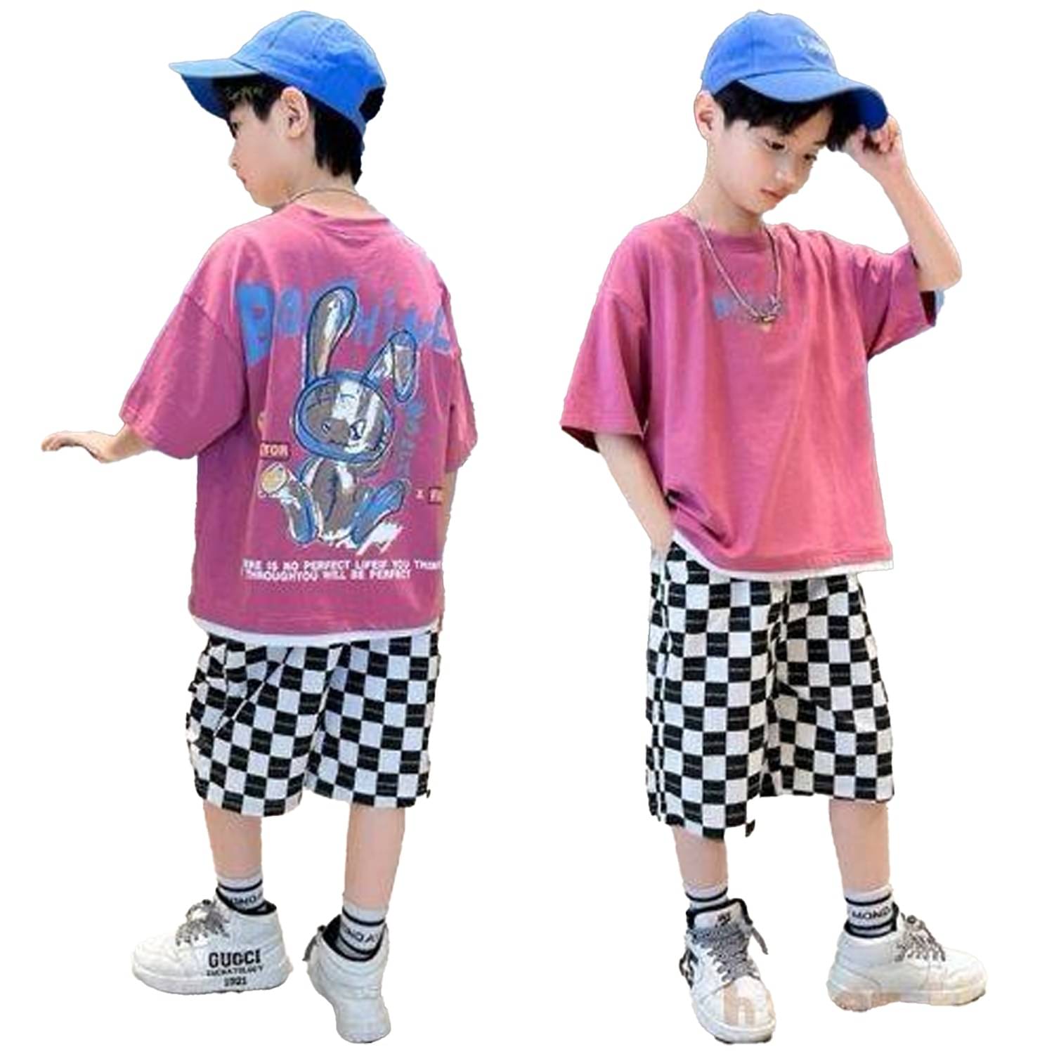     			Billyball Pack of 1 Boys Cotton T-Shirt & Shorts Set ( Pink )