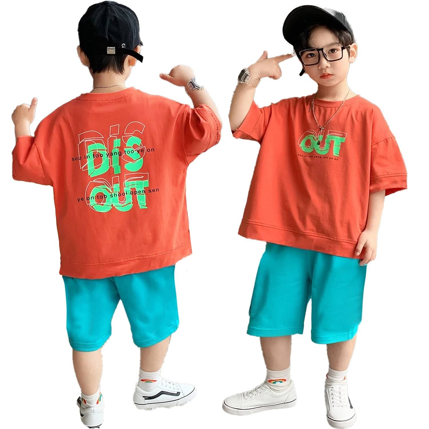    			Billyball Pack of 1 Boys Cotton T-Shirt & Shorts Set ( Orange )