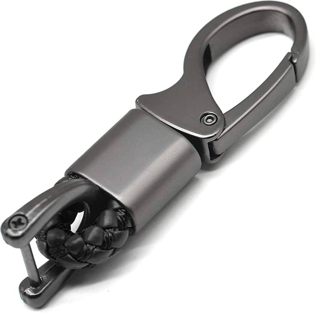 CAMPARK Metallic & Leather Keychain Single Black CAMPARK Metallic & Leather Keychain Single Black