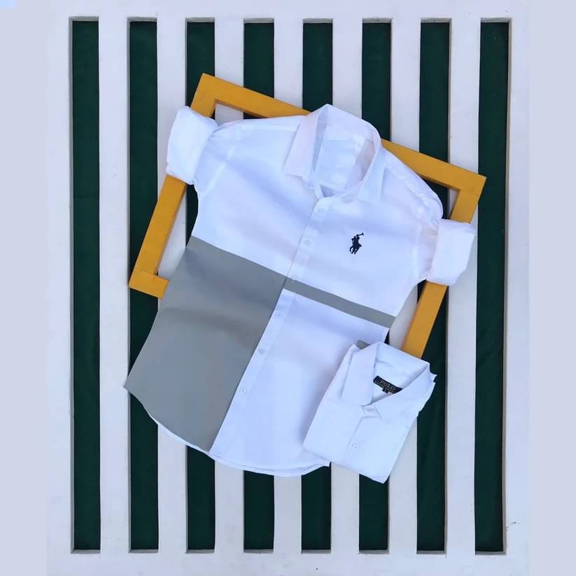     			Chic Wool Poly Cotton Regular Fit Colorblock Full Sleeves Men's Casual Shirt - White ( Pack of 1 )