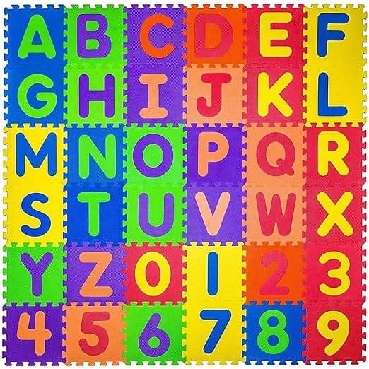     			Eclet 36 Pieces Alphabet & Number Floor Mats for Kids, Puzzle EVA Foam Mat for Children Above 2 Years