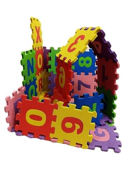     			Eclet ABC EVA FOAM INTERLOCKING PUZZLE MAT || ALPHABET AND NUMBER LEARNING BLOCKS || BUILDING BLOCKS || A TO Z ALPHABETS || 0 TO 9 NUMBERS || 100 % NON TOXIC || COLORS MAY VARY ||  (36 Pieces)