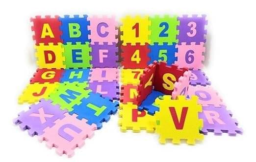     			Eclet Non Toxic Alphabet Puzzle Mat | THICKEST ABC + Numbers 0 to 9 Flooring Mat | Eva Foam | Kids Learn & Play with Interlocking Puzzle Pieces | Bonus Fun Learning (36 Pcs)