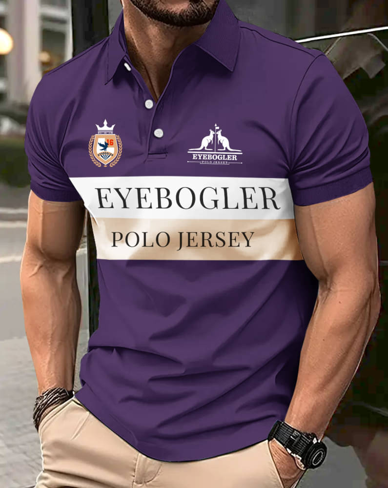 Eyebogler Pack of 1 Cotton Blend Regular Fit Printed Half Sleeves Men's Polo T Shirt ( Purple ) Eyebogler Pack of 1 Cotton Blend Regular Fit Printed Half Sleeves Men's Polo T Shirt ( Purple )