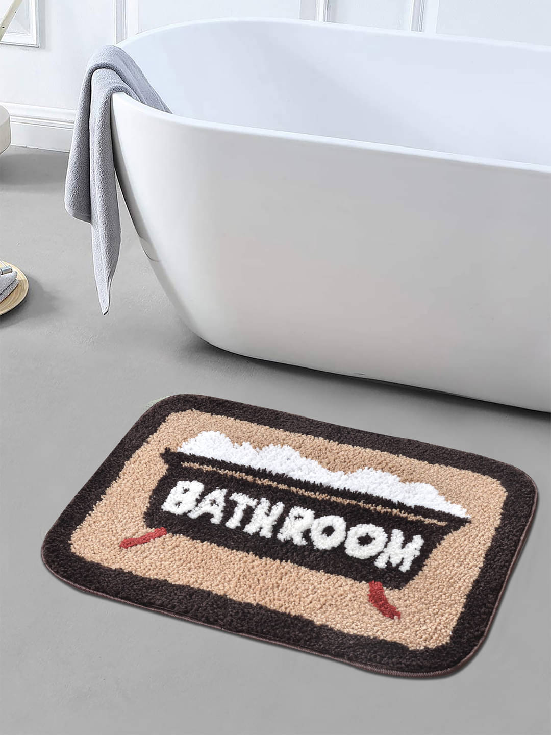 FABINALIV Anti-skid Others Bath Mat 40x60 cm ( Pack of 1 ) - Brown FABINALIV Anti-skid Others Bath Mat 40x60 cm ( Pack of 1 ) - Brown
