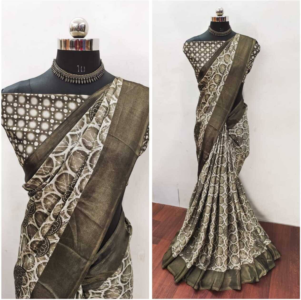     			JIHANA FAB Art Silk Printed Saree With Unstitched Blouse Piece ( Multicolor 3 )