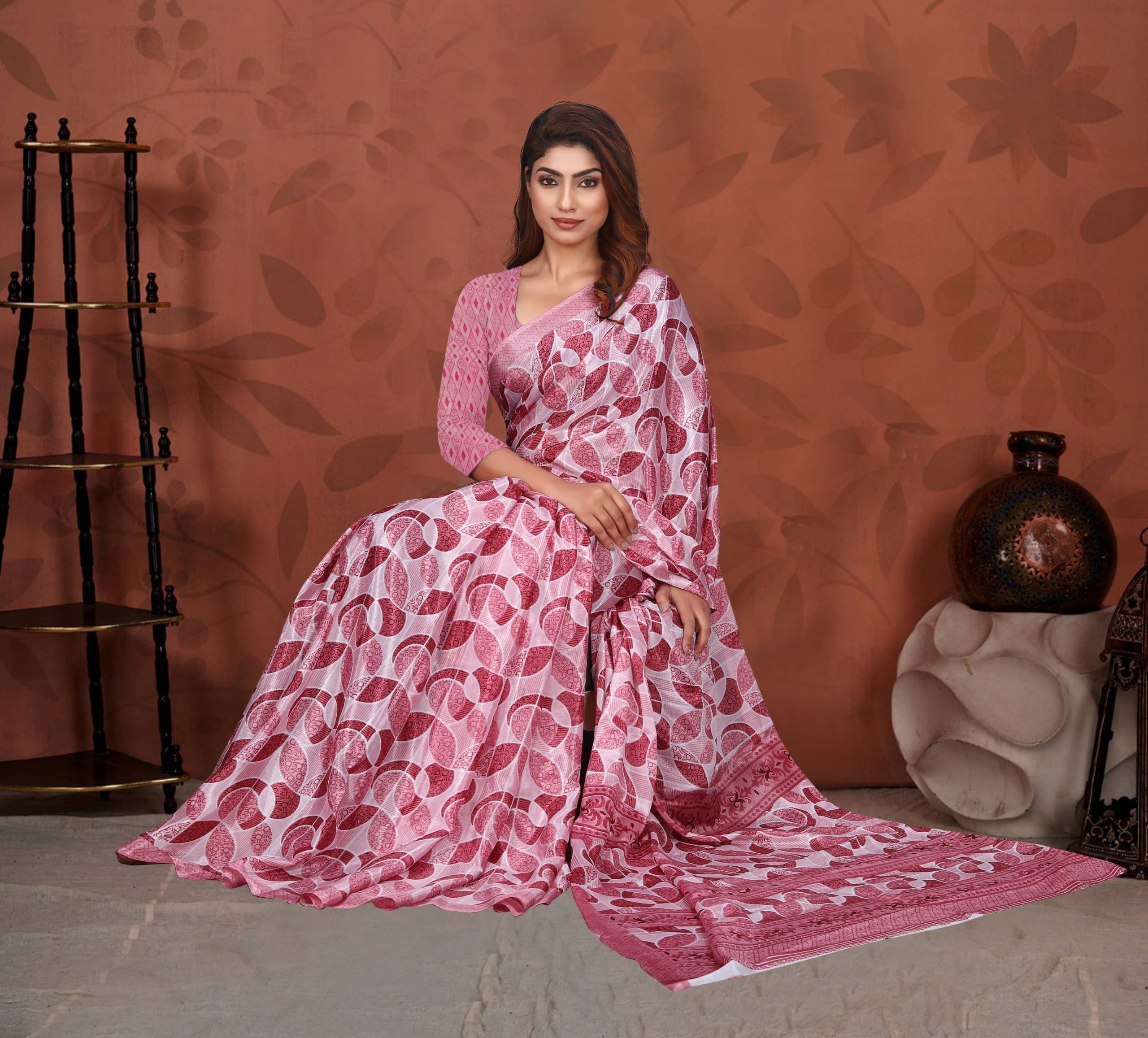 JIHANA FAB Chiffon Printed Saree With Unstitched Blouse Piece ( Multicolor 1 ) JIHANA FAB Chiffon Printed Saree With Unstitched Blouse Piece ( Multicolor 1 )