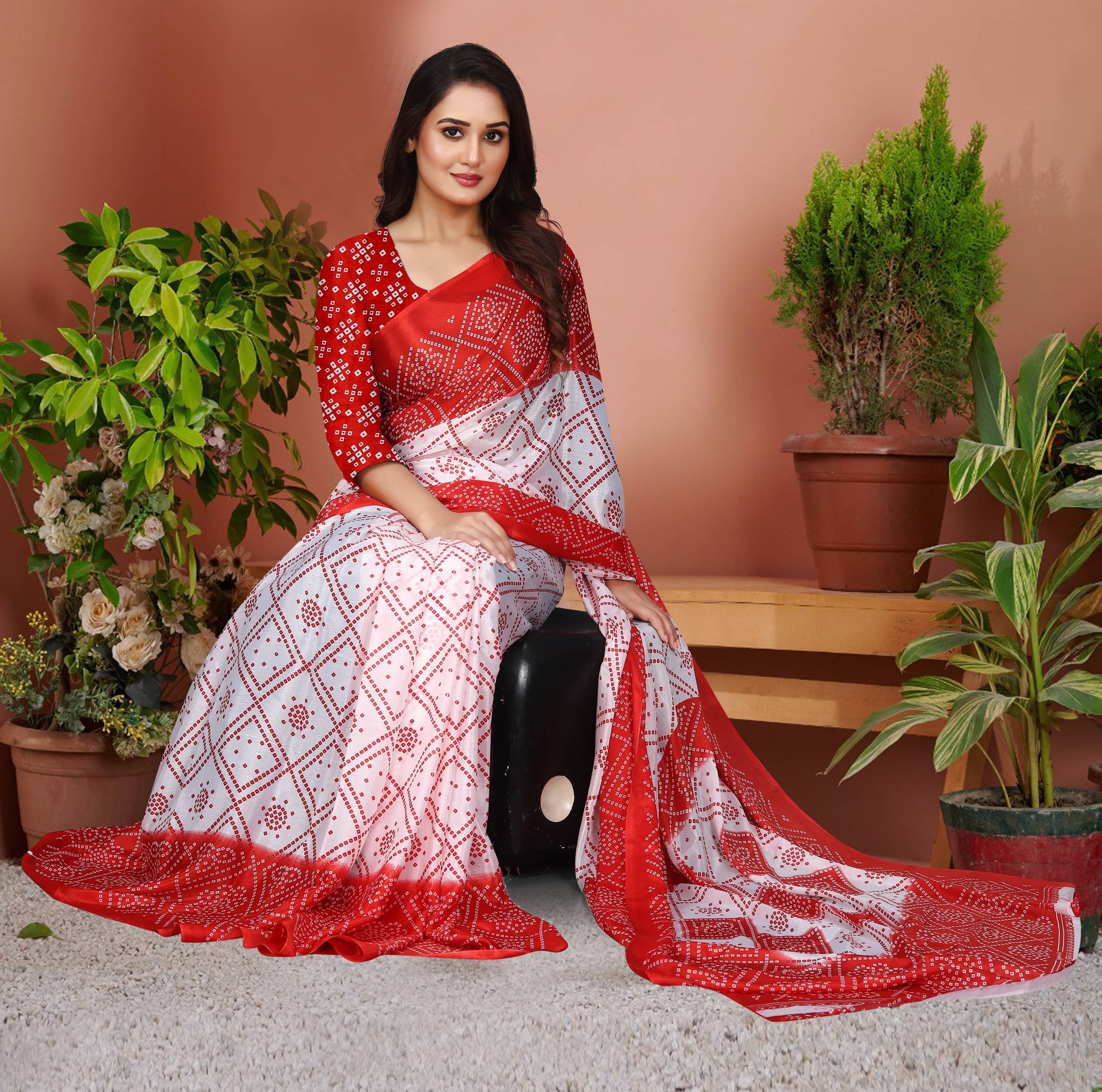     			JIHANA FAB Chiffon Printed Saree With Unstitched Blouse Piece ( Multicolor 2 )