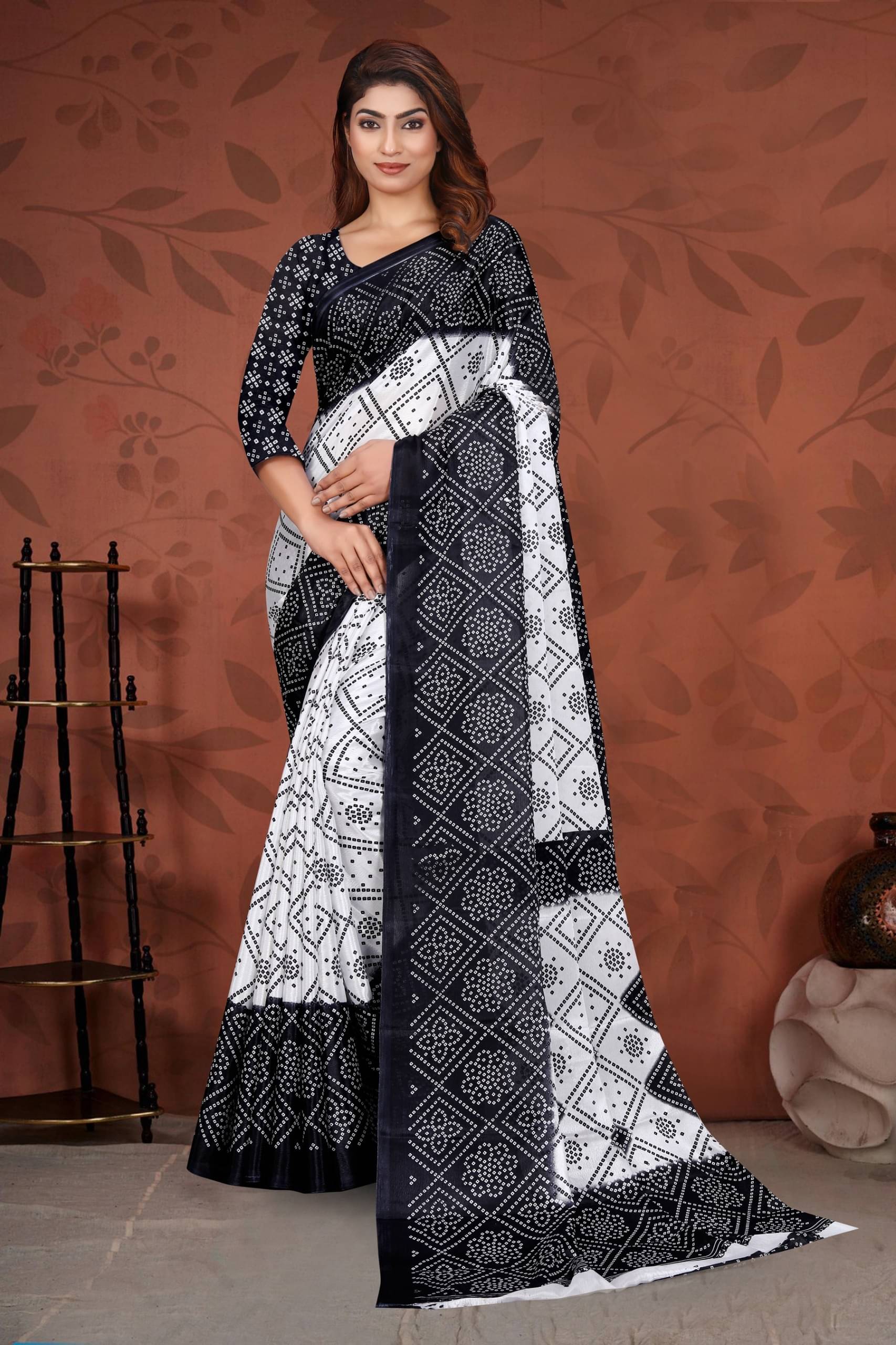 JIHANA FAB Chiffon Printed Saree With Unstitched Blouse Piece ( Multicolor 3 ) JIHANA FAB Chiffon Printed Saree With Unstitched Blouse Piece ( Multicolor 3 )