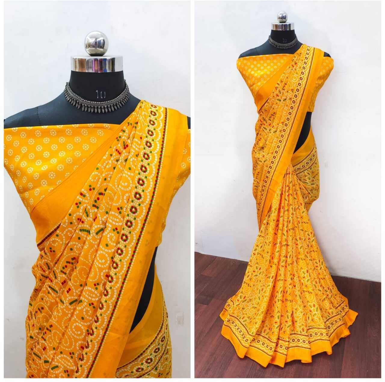 JIHANA FAB Georgette Printed Saree With Unstitched Blouse Piece ( Multicolor 1 )     			JIHANA FAB Georgette Printed Saree With Unstitched Blouse Piece ( Multicolor 1 )