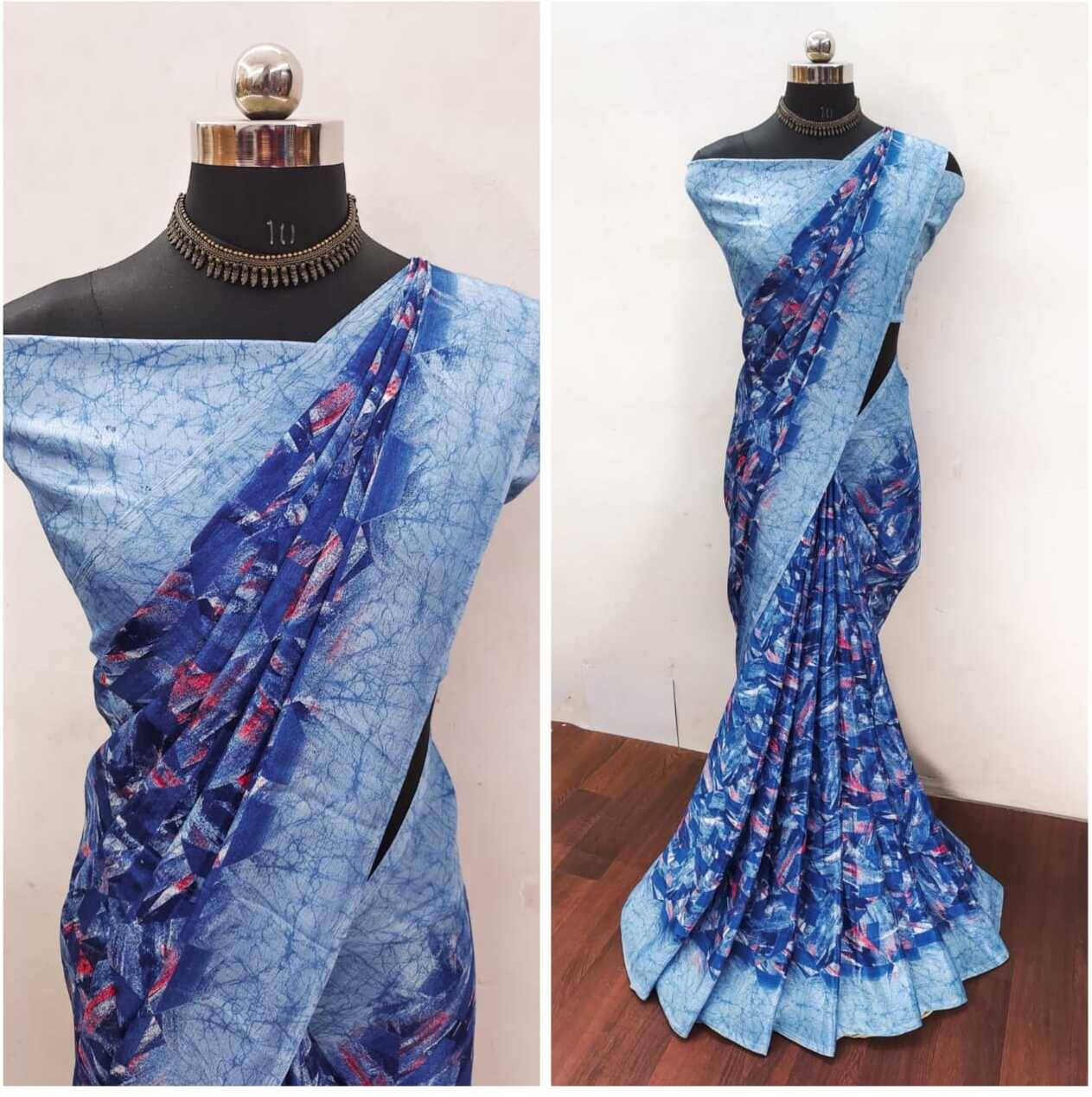     			JIHANA FAB Georgette Printed Saree With Unstitched Blouse Piece ( Multicolor 6 )