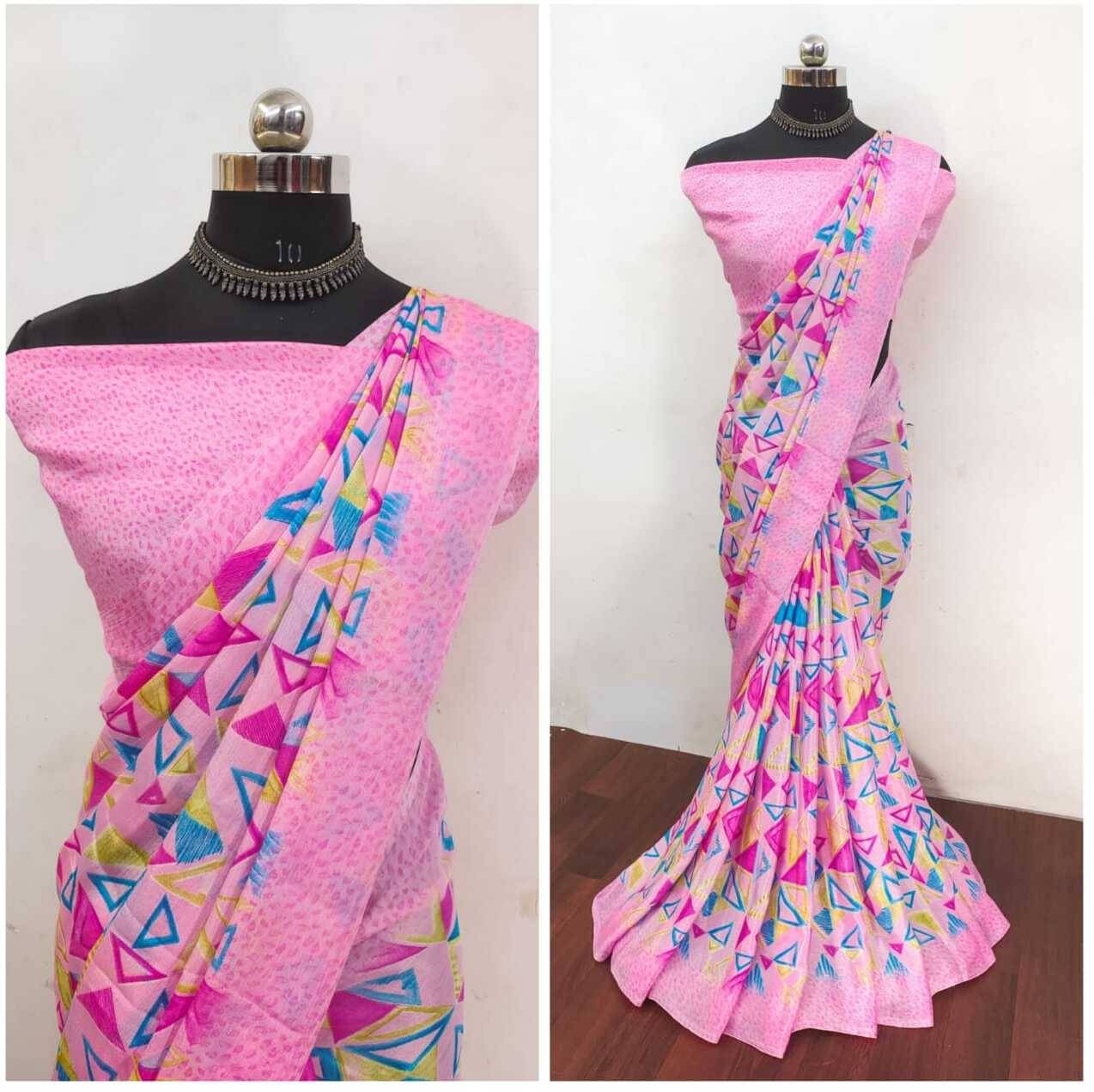 JIHANA FAB Georgette Printed Saree With Unstitched Blouse Piece ( Multicolor 2 )     			JIHANA FAB Georgette Printed Saree With Unstitched Blouse Piece ( Multicolor 2 )