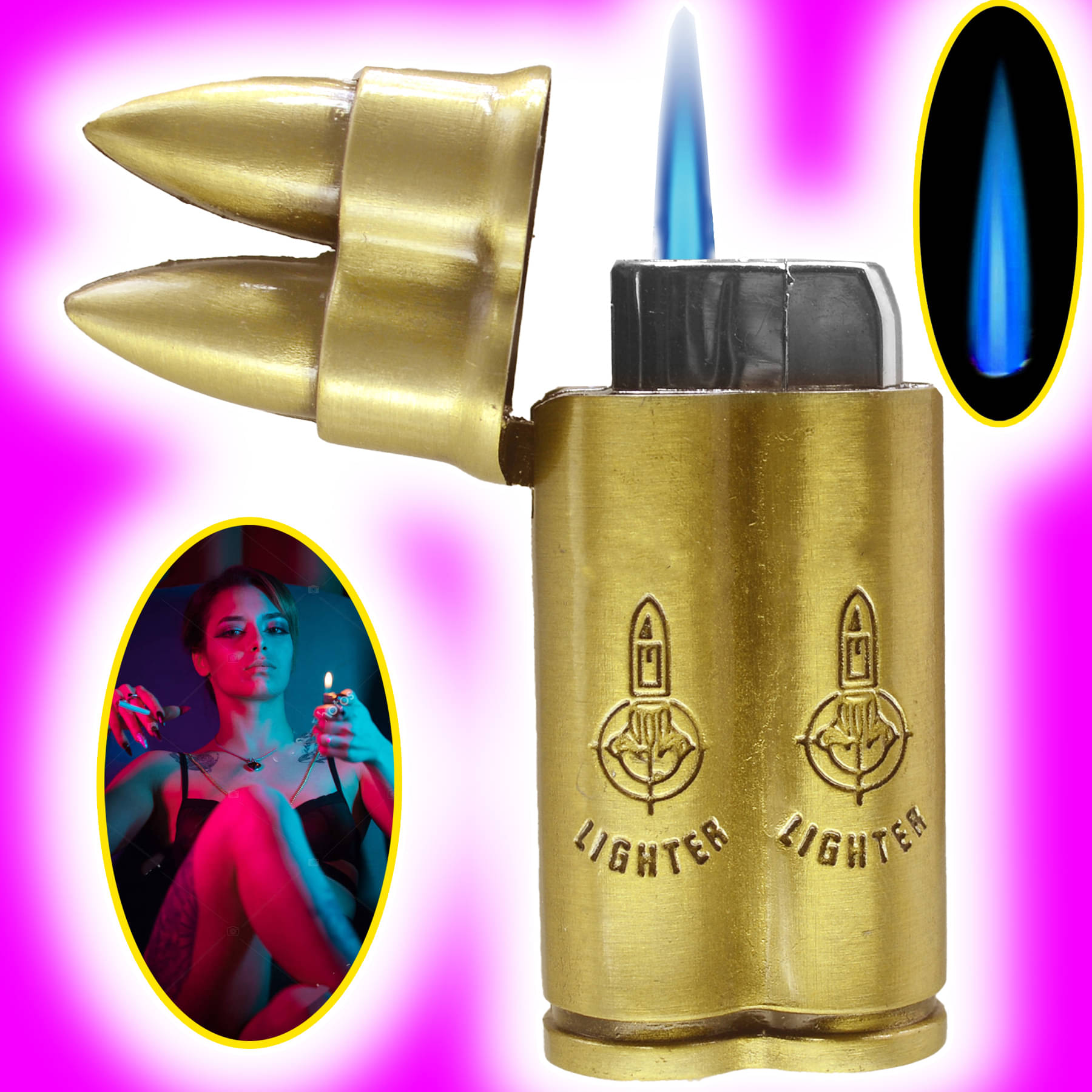     			JMALL Gold Aluminium Cigarette Lighter ( Pack of 1 )