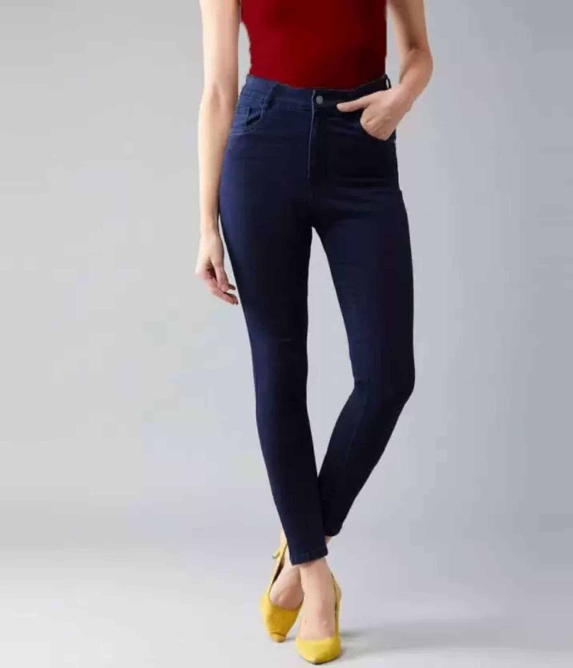 Kashian - Dark Blue Denim Skinny Fit Women's Jeans ( Pack of 1 ) - Jeans | Buy online on ZillyBuy