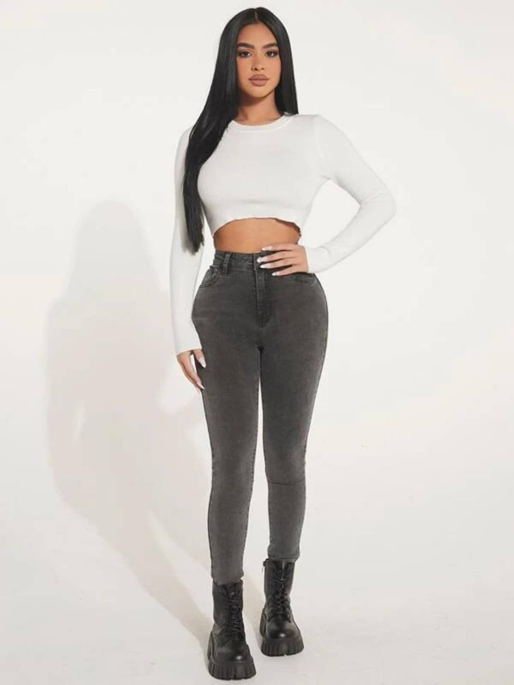     			Kashian - Grey Denim Skinny Fit Women's Jeans ( Pack of 1 )