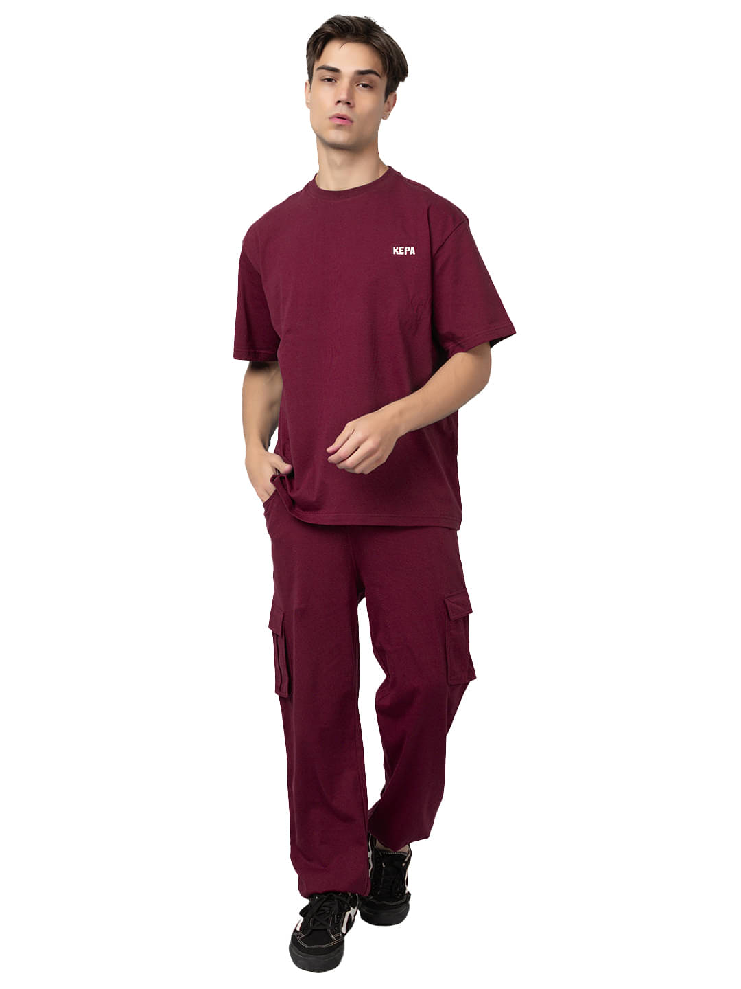     			Kepa Men's T-shirt With Joggers Co-Ords Set ( Pack of 1 , Wine )