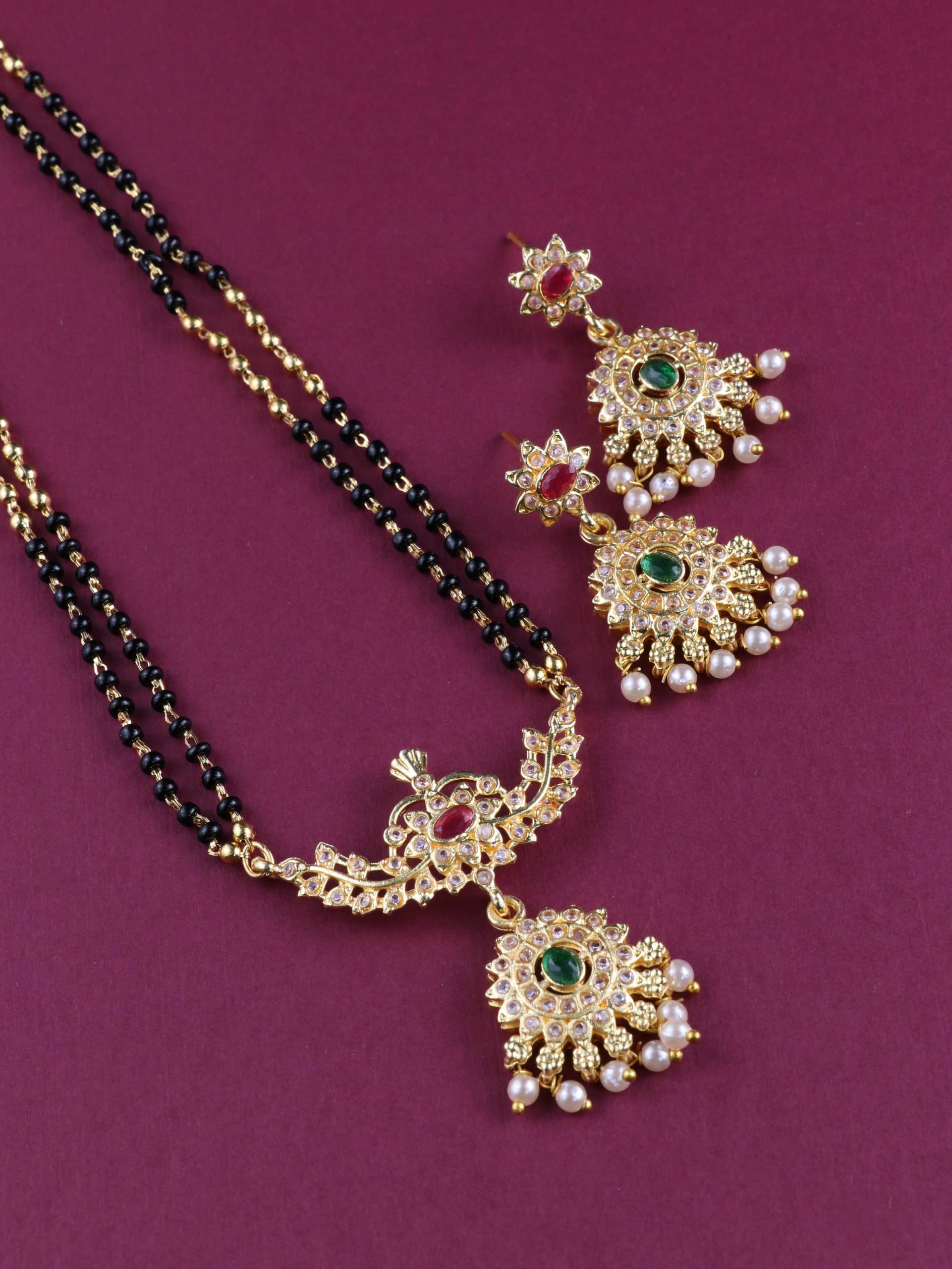     			LAFORWORD Golden Mangalsutra Set ( Pack of 1 )