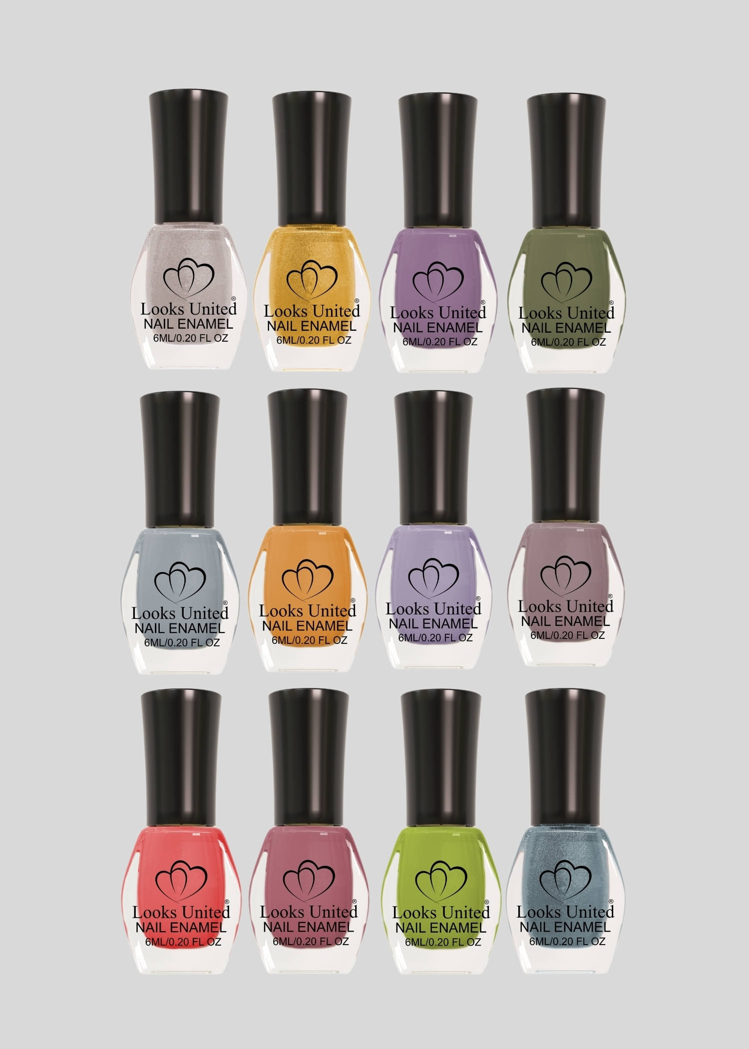     			Looks United Multi Glossy Nail Polish 6 ( Pack of 12 )