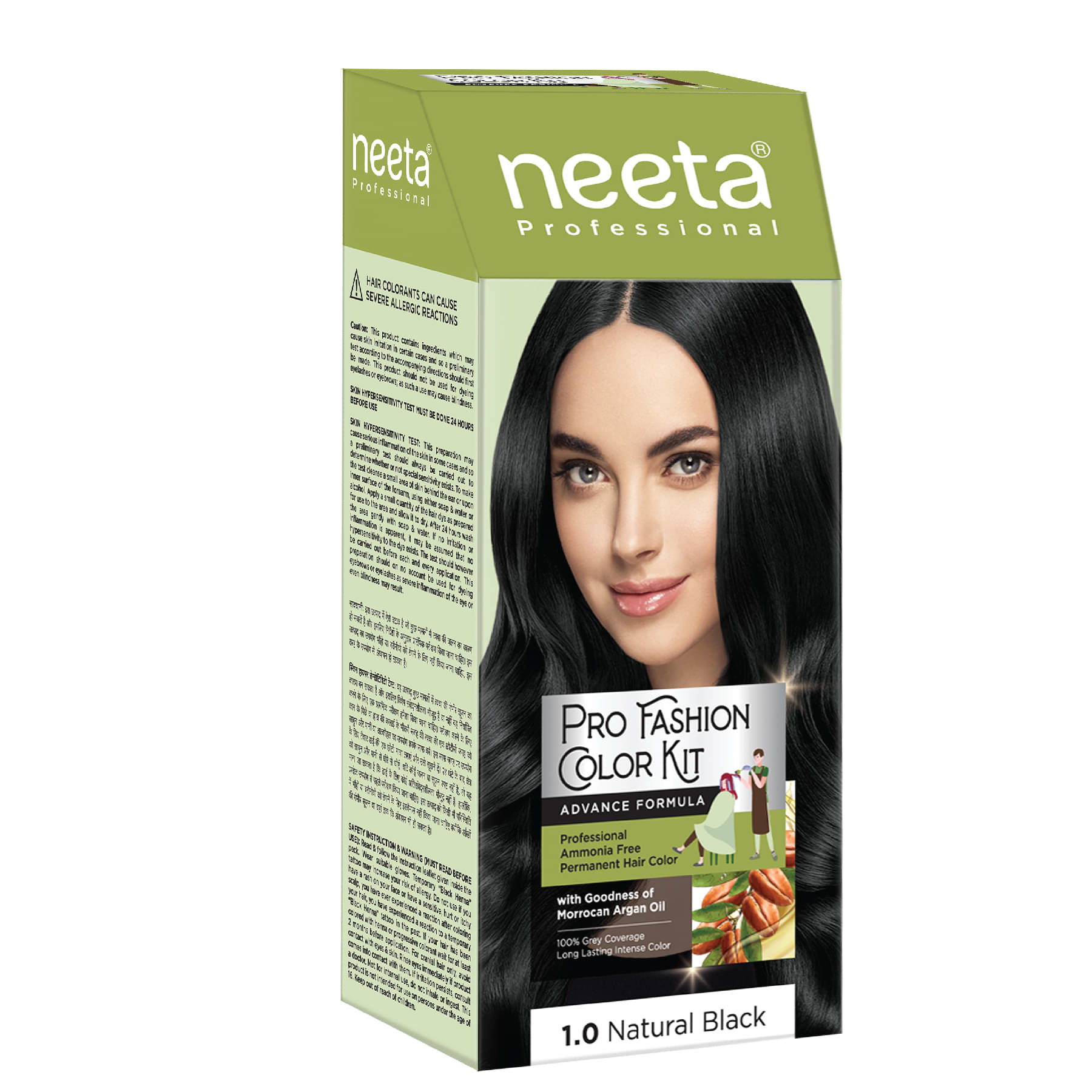 Neeta Professional Pro Fashion Color Kit 1.0 Natural Black 100g, Permanent Hair Color, Creme Hair Colour for Women & Men     			Neeta Professional Pro Fashion Color Kit 1.0 Natural Black 100g, Permanent Hair Color, Creme Hair Colour for Women & Men