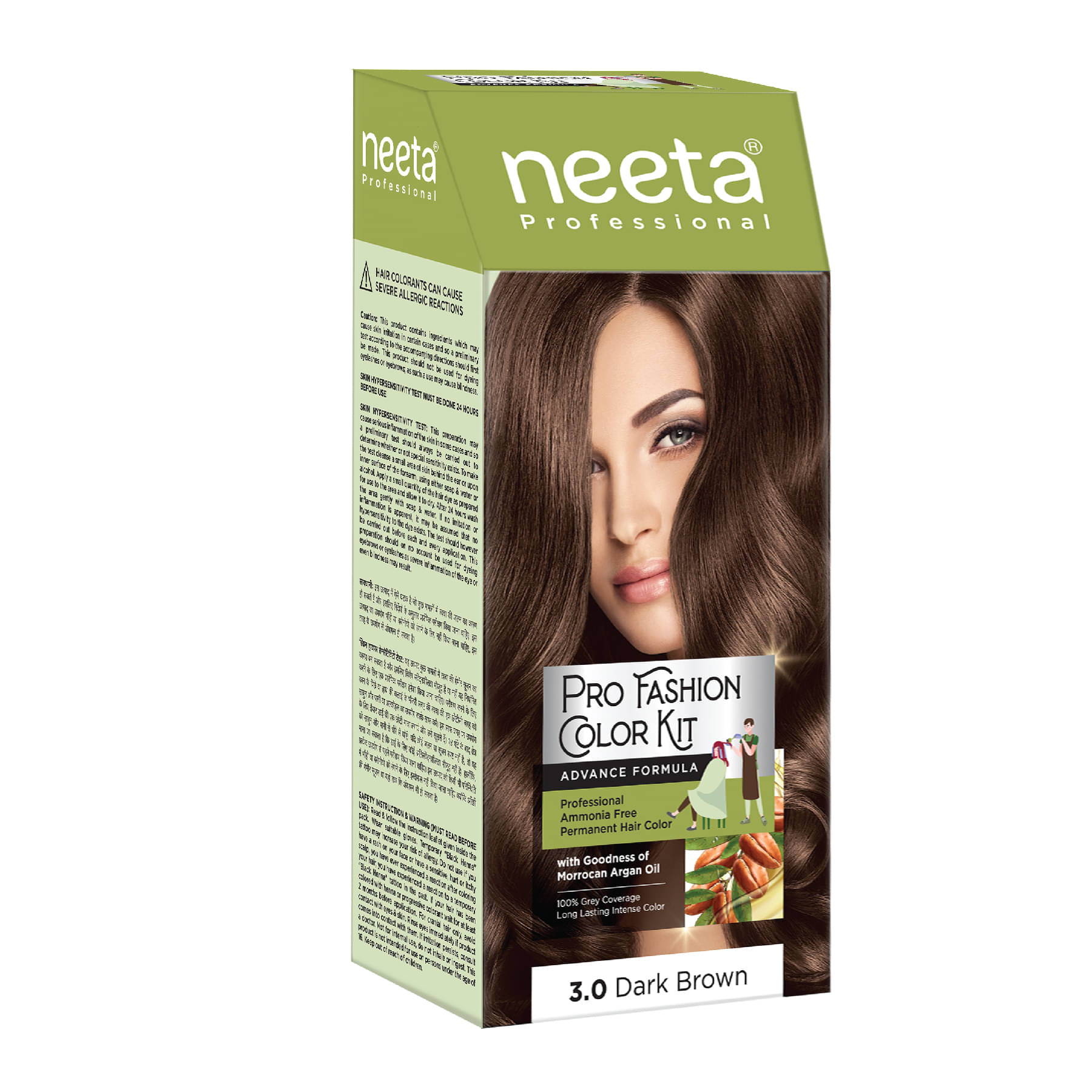 Neeta Professional Pro Fashion Color Kit 3.0 Dark Brown 100g, Permanent Hair Color, Creme Hair Colour for Women & Men Neeta Professional Pro Fashion Color Kit 3.0 Dark Brown 100g, Permanent Hair Color, Creme Hair Colour for Women & Men